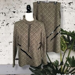 Vintage Cafe Au Lait Women's Top and Skirt Set Y2K Canada Made